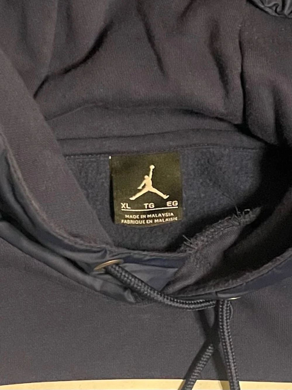 Jordan 23 Navy Blue Pullover Hoodie Men’s XL Basketball Graphic Sleeve Logo